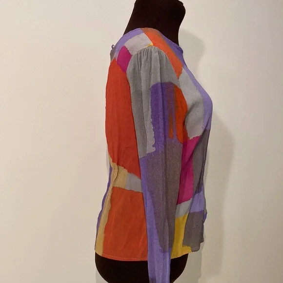 Conditions apply anthro blouse watercolor xsmall - Picture 2 of 16